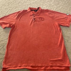 Harley Davidson burnet orange pique mens polo